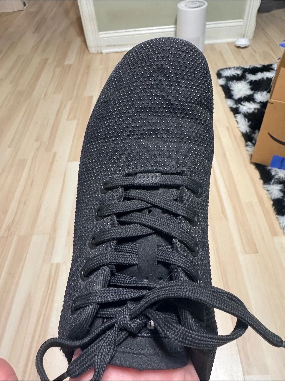 NOBULL Black Knit Lace-Up Trainers